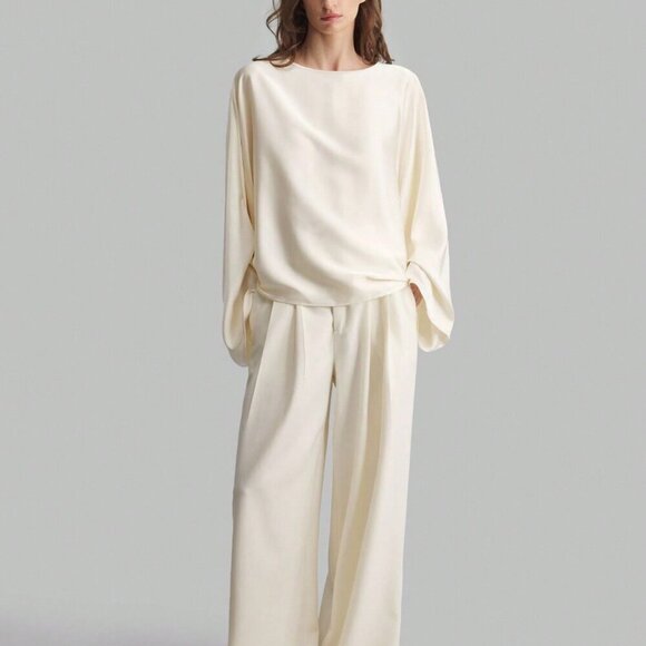 Apricot Casual Women's satin-like loose fitted blouse - Picture 7 of 7